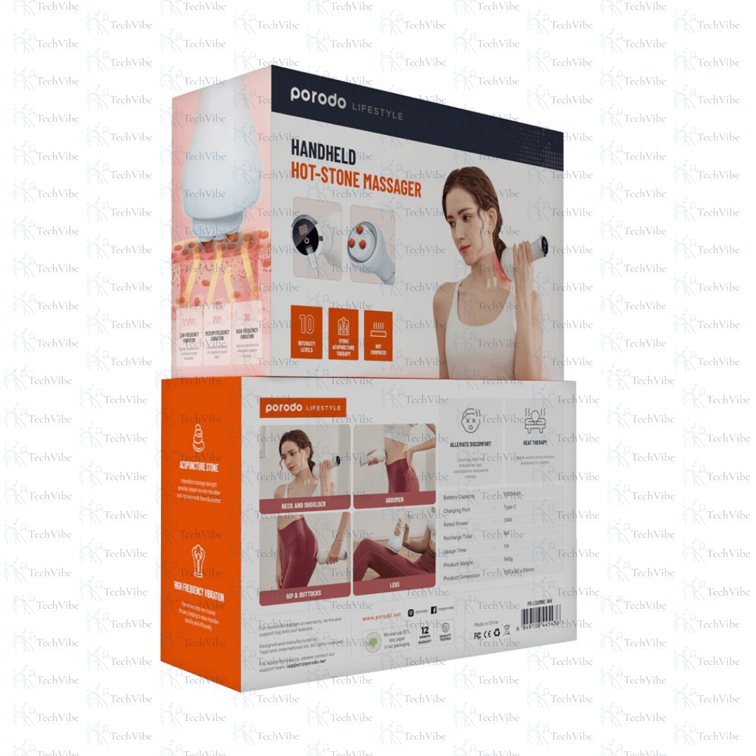 Porodo Lifestyle Handheld Hot - Stone Massager - TechVibe