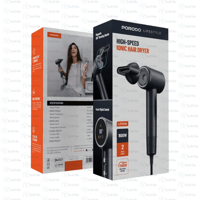 Porodo Lifestyle High - Speed Ionic Hair Dryer - TechVibe