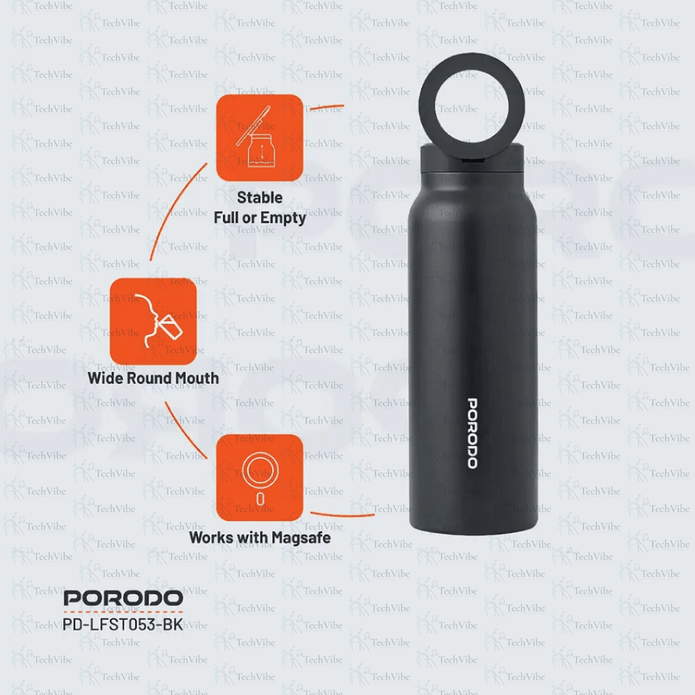Porodo Lifestyle Magnetic Mount Water Bottle - TechVibe
