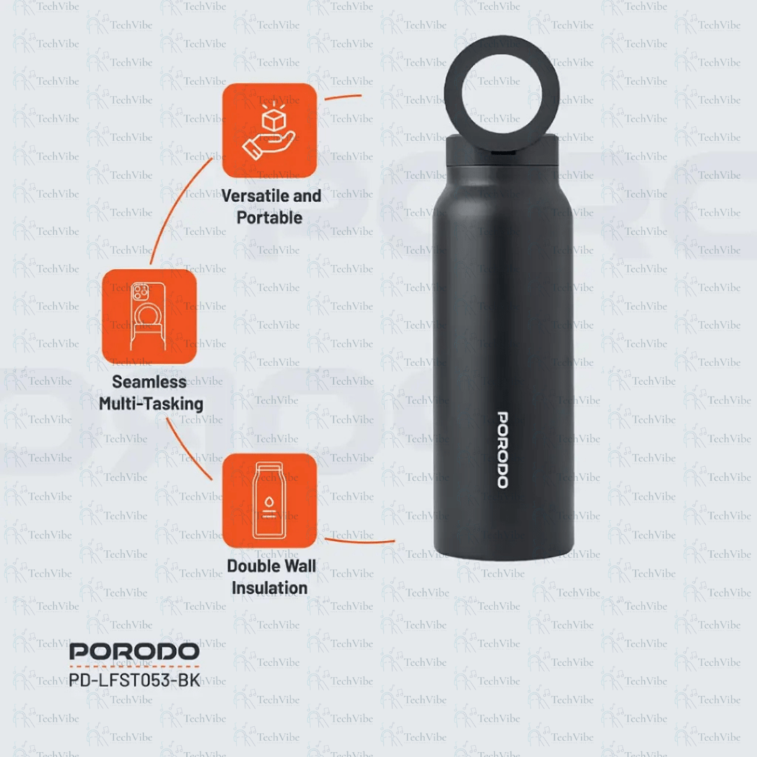 Porodo Lifestyle Magnetic Mount Water Bottle - TechVibe