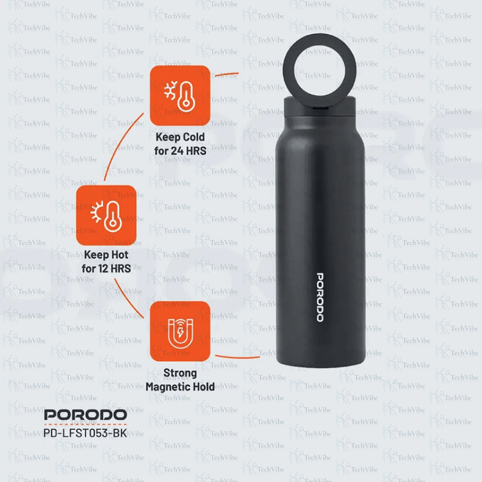 Porodo Lifestyle Magnetic Mount Water Bottle - TechVibe