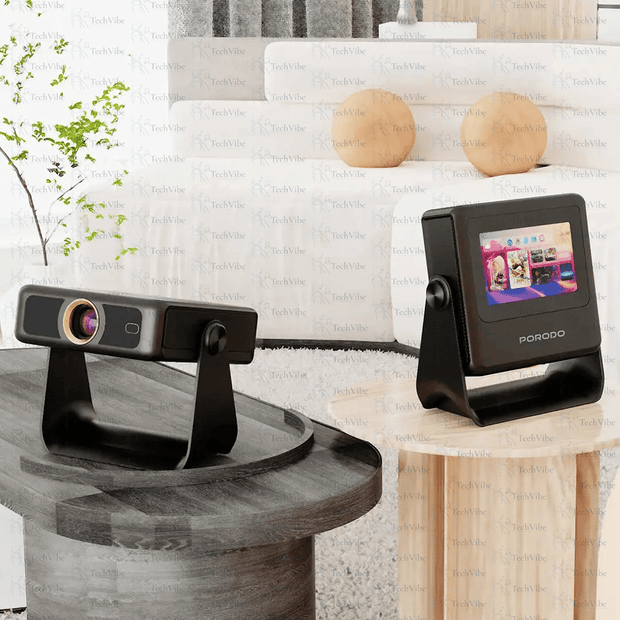 Porodo LifeStyle Optivis Smart HD Projector - Black - TechVibe