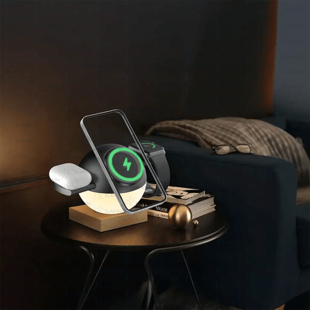 Porodo Orbix 3 - In - 1 Wireless Charger with Adjustable Ambient Light - TechVibe