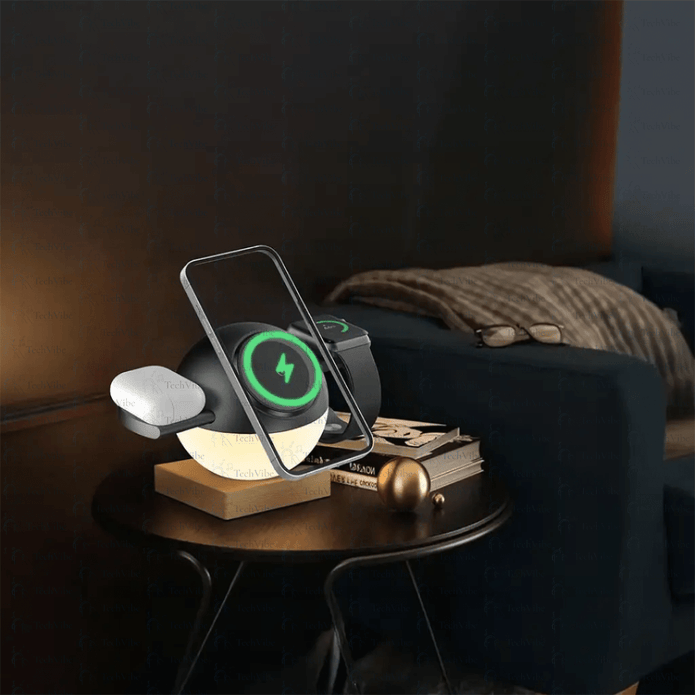 Porodo Orbix 3 - In - 1 Wireless Charger with Adjustable Ambient Light - TechVibe
