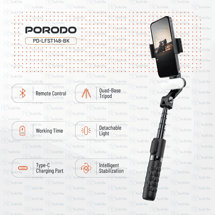 Porodo QuadBase Gimbal Stabilizer - TechVibe