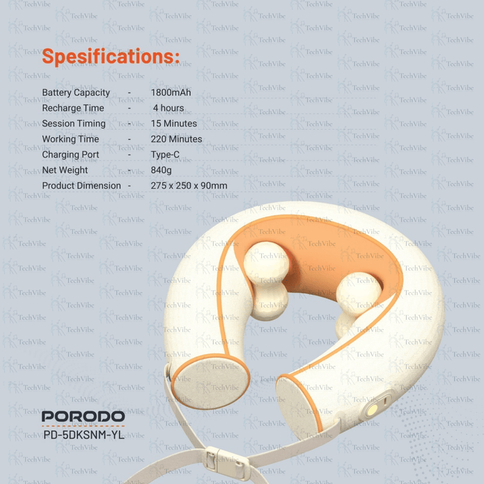 Porodo Shiatsu Neck Massager - TechVibe