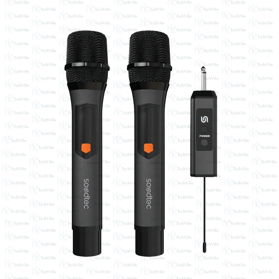 Porodo Soundtec Duo Mic Aluminum Rechargeable Wireless Microphone - TechVibe