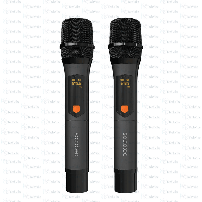 Porodo Soundtec Duo Mic Aluminum Rechargeable Wireless Microphone - TechVibe