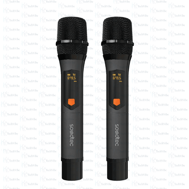 Porodo Soundtec Duo Mic Aluminum Rechargeable Wireless Microphone - TechVibe