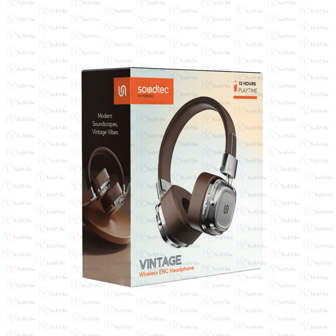 Porodo Soundtec Vintage Wireless ENC Headphone - TechVibe