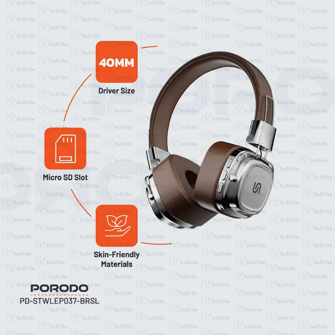 Porodo Soundtec Vintage Wireless ENC Headphone - TechVibe
