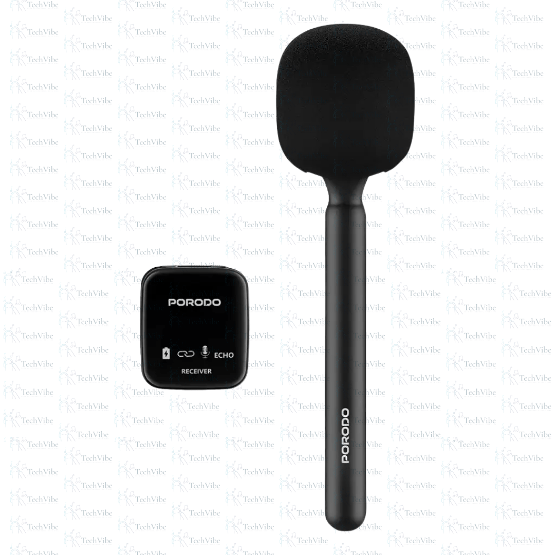 Porodo Two - Device Connect Handheld Lavalier Microphone - TechVibe