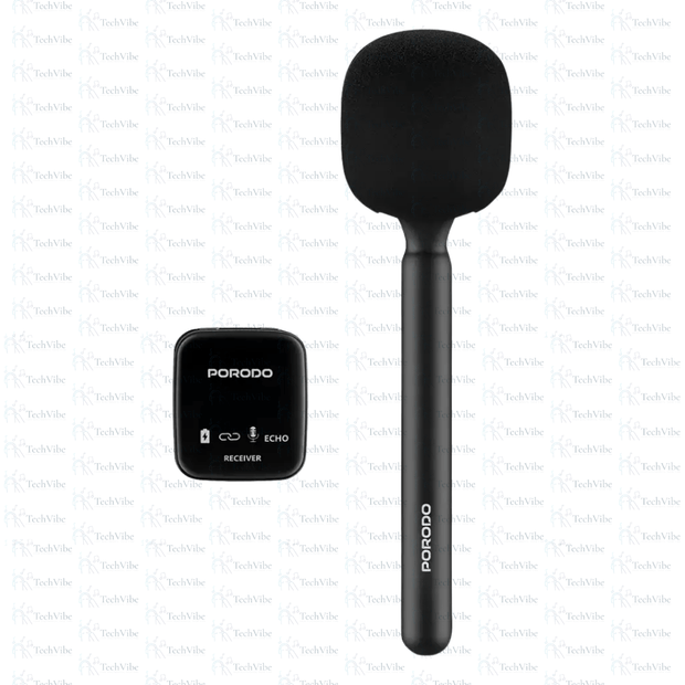 Porodo Two - Device Connect Handheld Lavalier Microphone - TechVibe