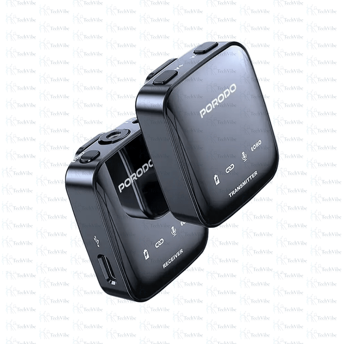 Porodo Two - Device Connect Handheld Lavalier Microphone - TechVibe