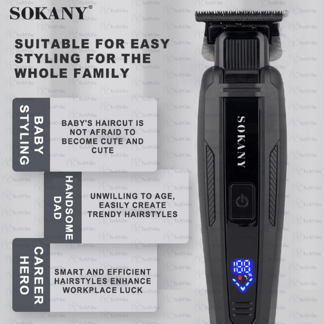 Sokany Cordless Hair Clipper 1500Mah - TechVibe