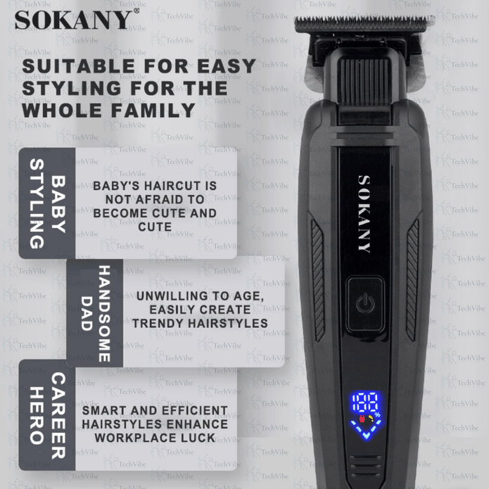 Sokany Cordless Hair Clipper 1500Mah - TechVibe