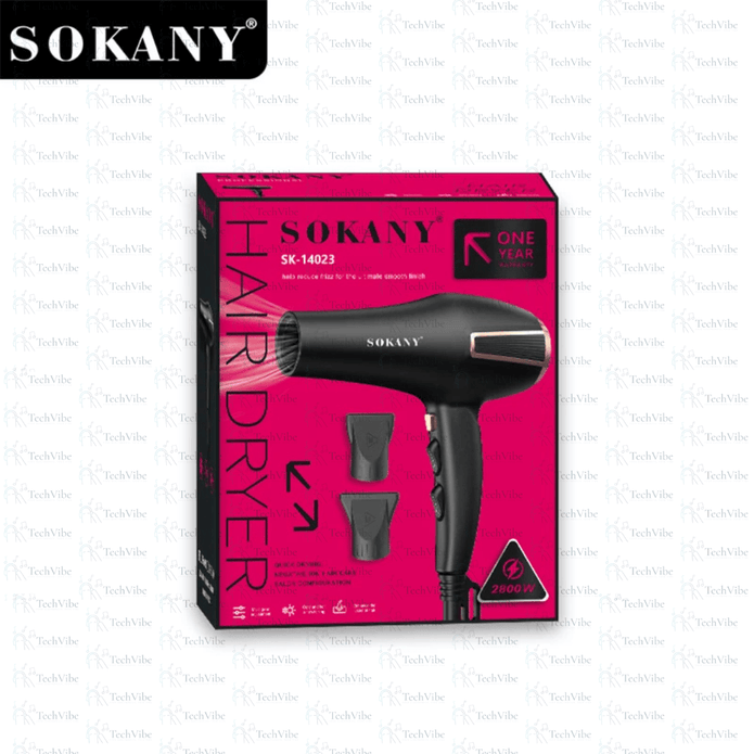 Sokany Hair Dryer Pro High Power For Swift Drying With Multiple Settings - TechVibe