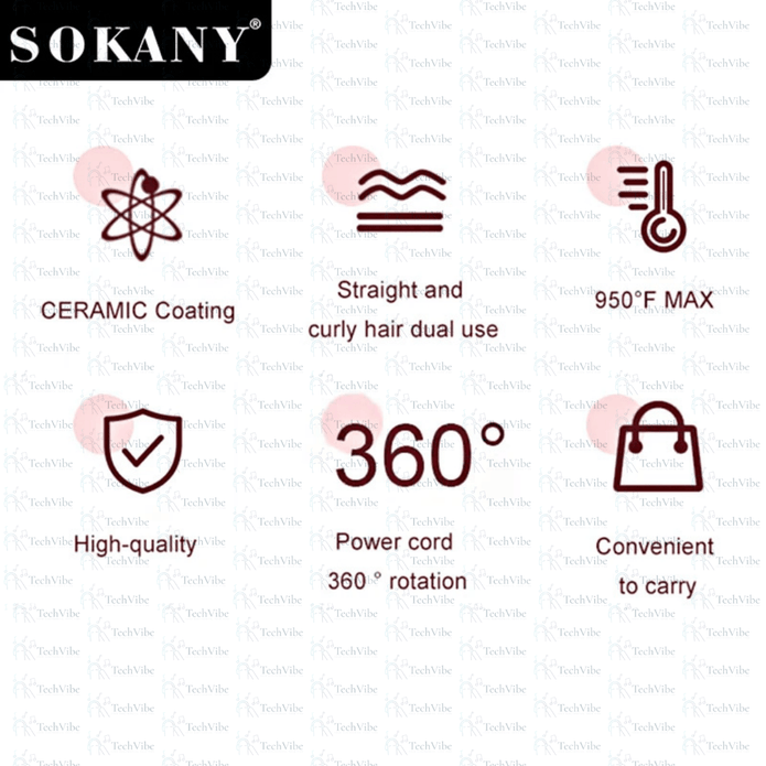 Sokany Hair Straightener With Rapid Heating And Auto - Off Protection - TechVibe