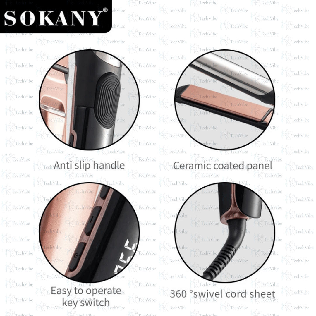 Sokany Hair Straightener With Rapid Heating And Auto - Off Protection - TechVibe