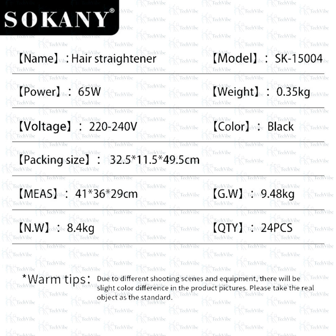 Sokany Hair Straightener With Rapid Heating And Auto - Off Protection - TechVibe
