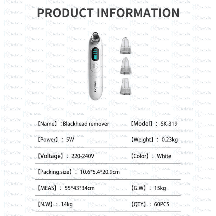 Sokany Multi - Skin Usb Blackhead Remover With Real - Time Power Monitoring - TechVibe