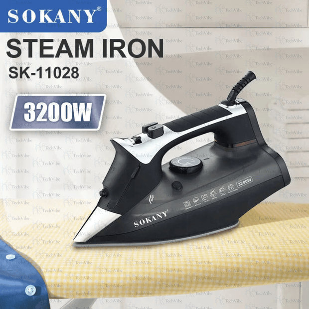Sokany Steam Iron With Ceramic Soleplate And 400Ml Water Tank - TechVibe