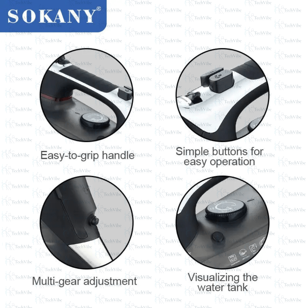 Sokany Steam Iron With Ceramic Soleplate And 400Ml Water Tank - TechVibe