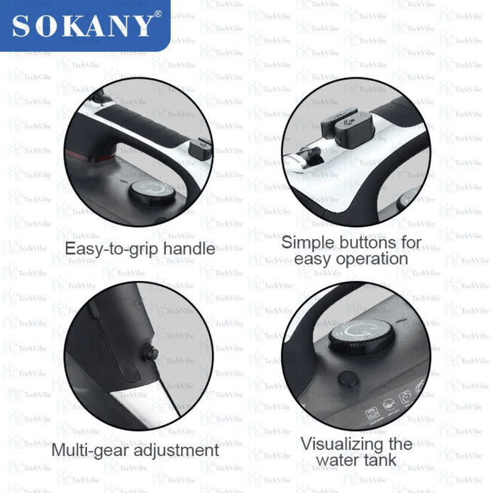 Sokany Steam Iron With Ceramic Soleplate And 400Ml Water Tank - TechVibe