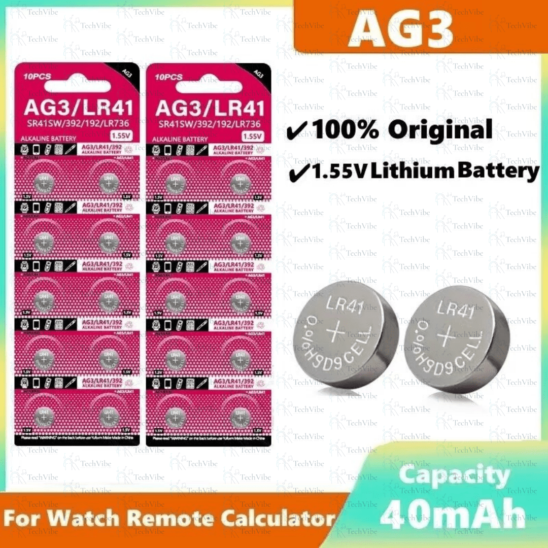 Tianqiu AG3 Alkaline Lr41 Button Cell 1.5V Dry Battery - TechVibe