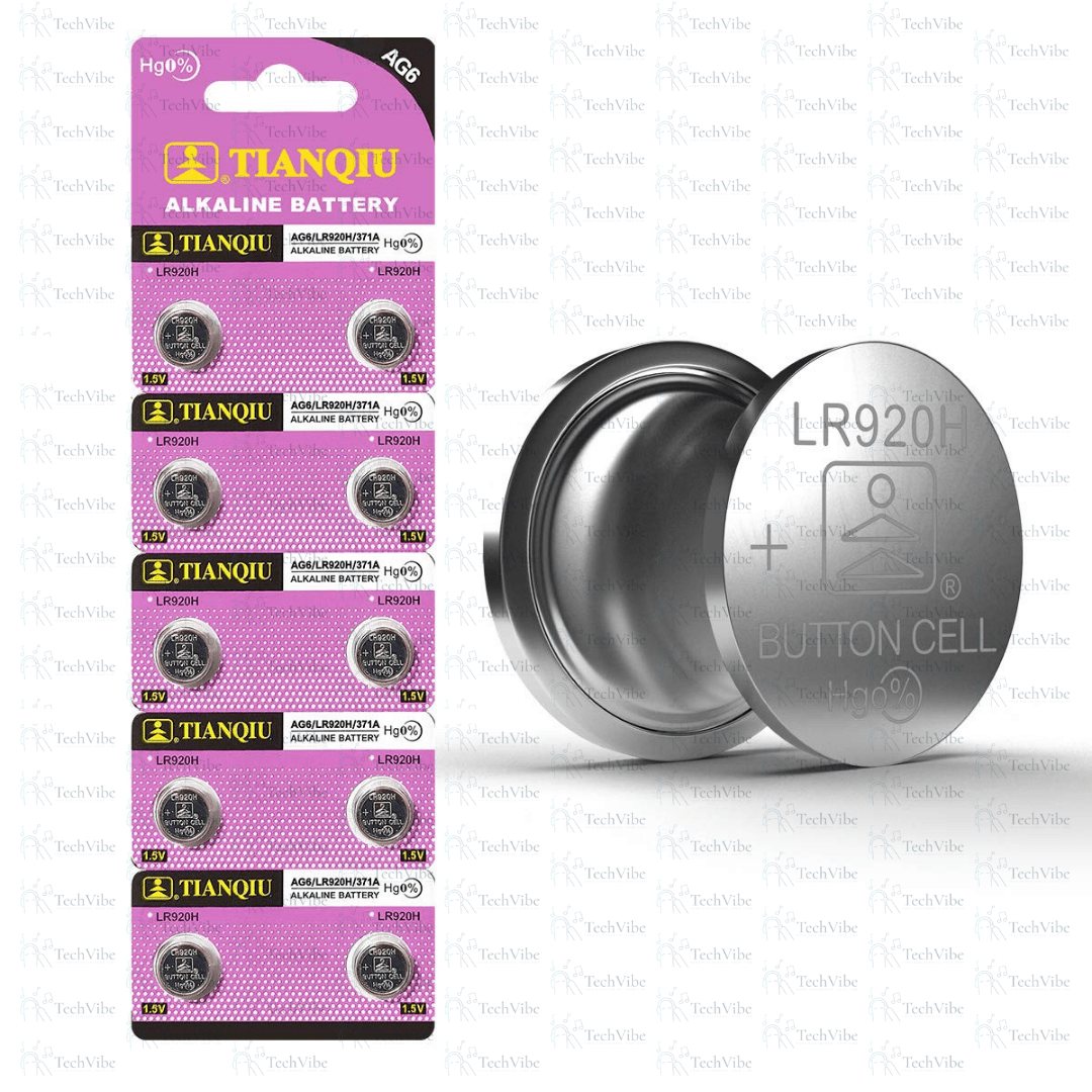 Tianqiu AG6 Alkaline 1.5V Button Cell Dry Lr920 Watch Battery - TechVibe