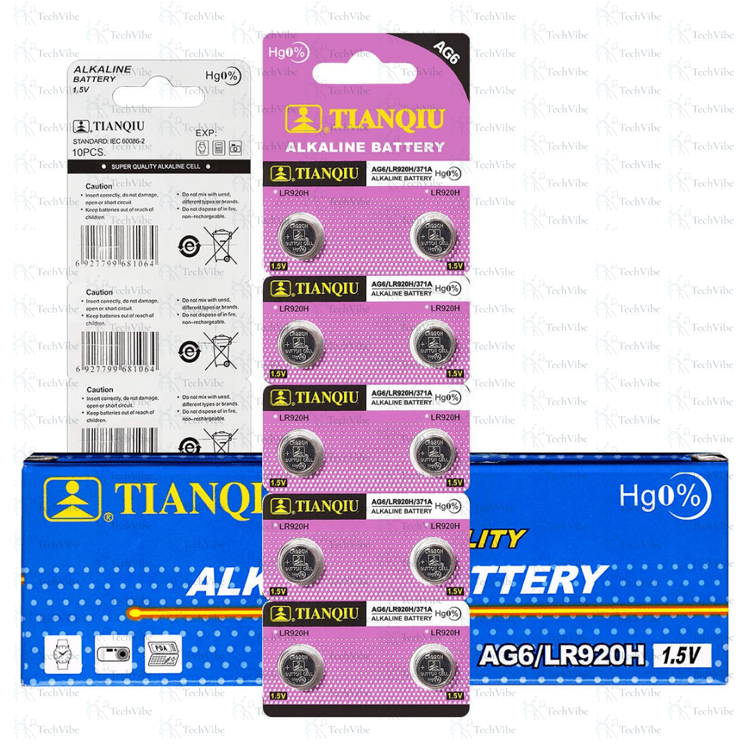 Tianqiu AG6 Alkaline 1.5V Button Cell Dry Lr920 Watch Battery - TechVibe