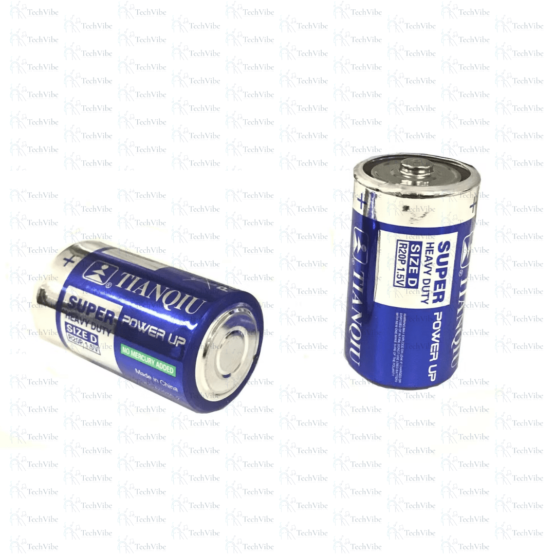 Tianqiu Size D Carbon Zinc 1.5V Cell Dry Battery R20 Heavy Duty - TechVibe