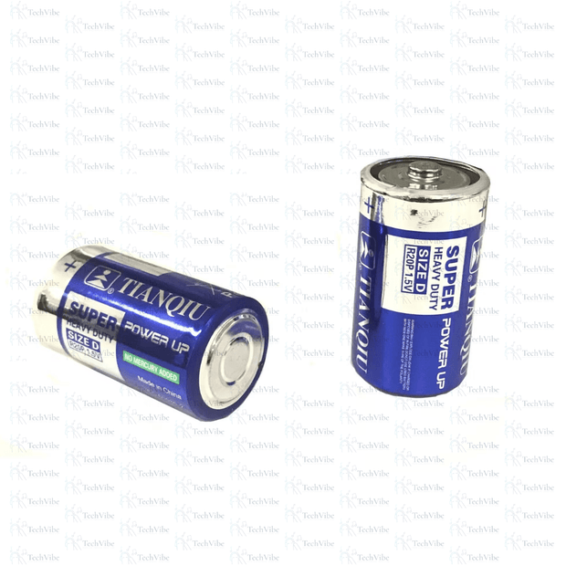 Tianqiu Size D Carbon Zinc 1.5V Cell Dry Battery R20 Heavy Duty - TechVibe