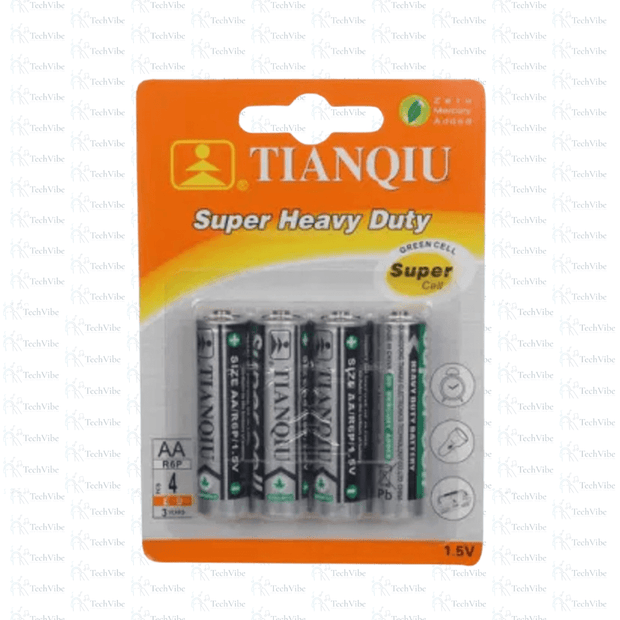 Tianqiu Super Heavy Duty AA R6P pack of 4 1.5V Battery - TechVibe