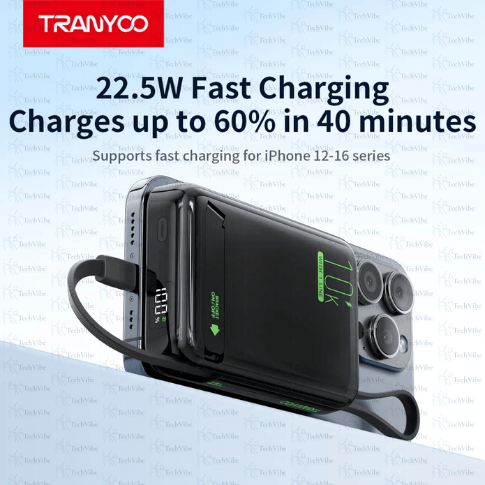 Tranyoo 10000Mah Wireless Powerbank - TechVibe