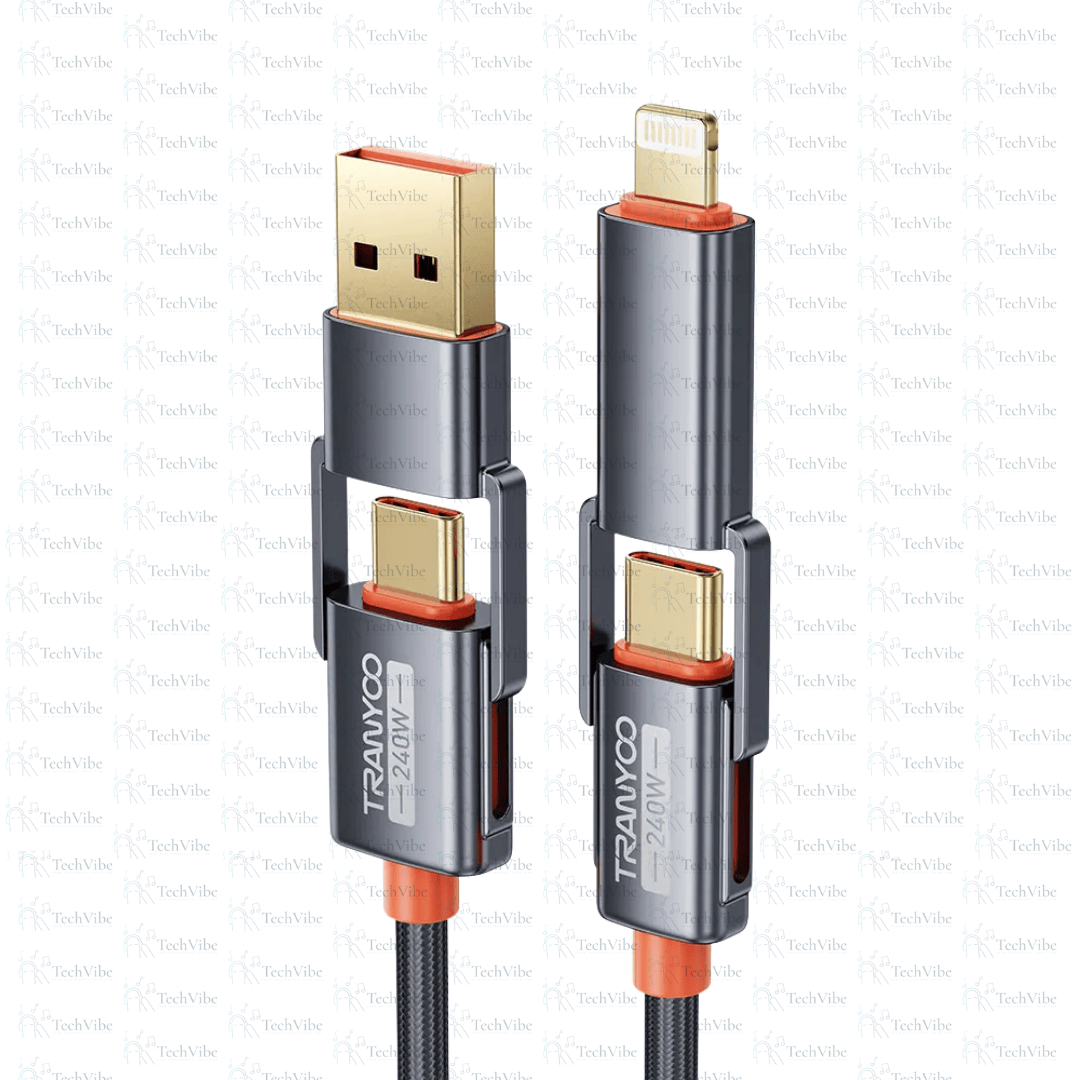 Tranyoo 4 - In - 1 Braided Fast Charging Data Cable - TechVibe
