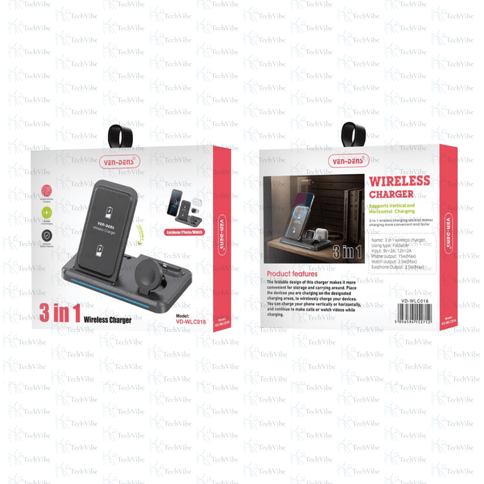 Ven - Dens 15W 3In1 Wireless Charger - TechVibe