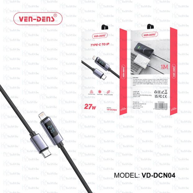 Ven - Dens 27W Usb C To Lightning Charging Cable - TechVibe