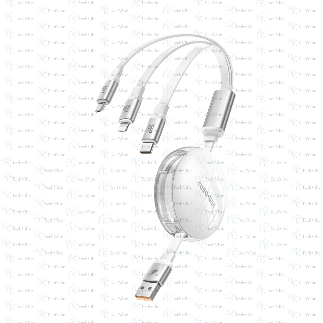 Ven - Dens 3 In 1 15W Max Multi Support Chargeing Cable - TechVibe