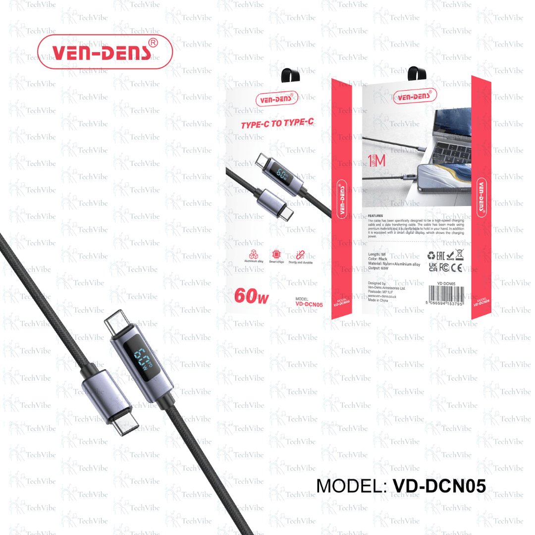 Ven - Dens 60W Cable Usb C To Type C Cable - TechVibe