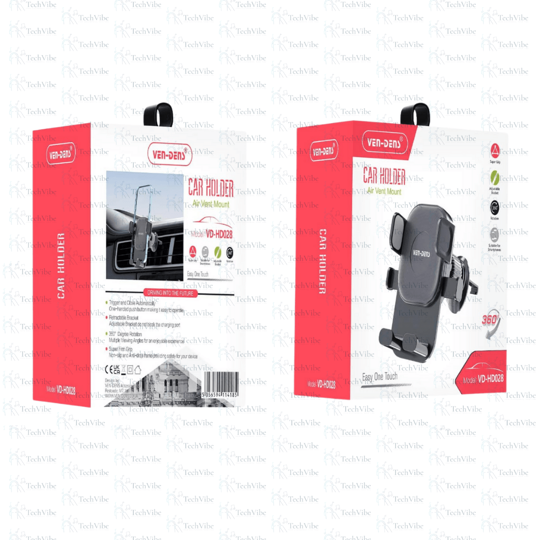 Ven - Dens Car Holder Air Vent Mount 360 Rotation Easy One Touch - TechVibe