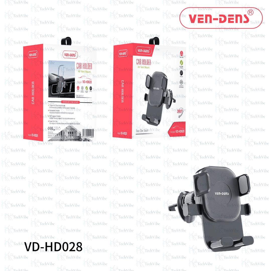 Ven - Dens Car Holder Air Vent Mount 360 Rotation Easy One Touch - TechVibe