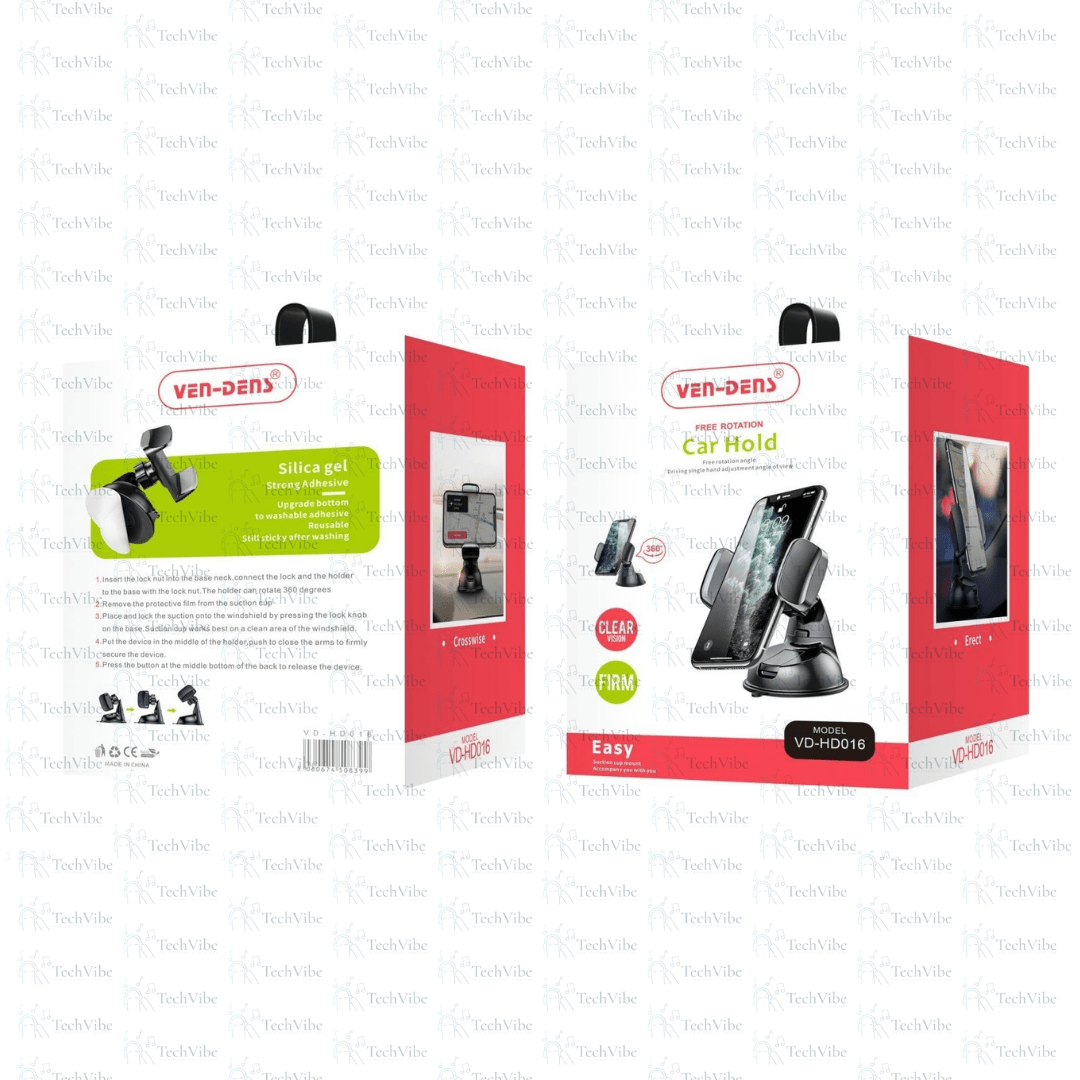 Ven - Dens Car Phone Holder 360 Rotation Silica Gel Holder - TechVibe