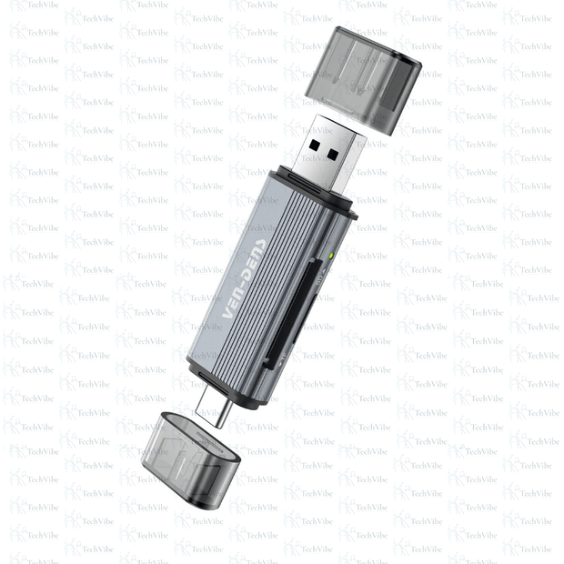 Ven - Dens Card Reader With Led Indicator For Laptop, Phone, Camera - TechVibe
