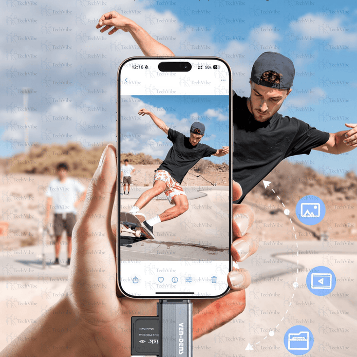 Ven - Dens Card Reader With Led Indicator For Laptop, Phone, Camera - TechVibe