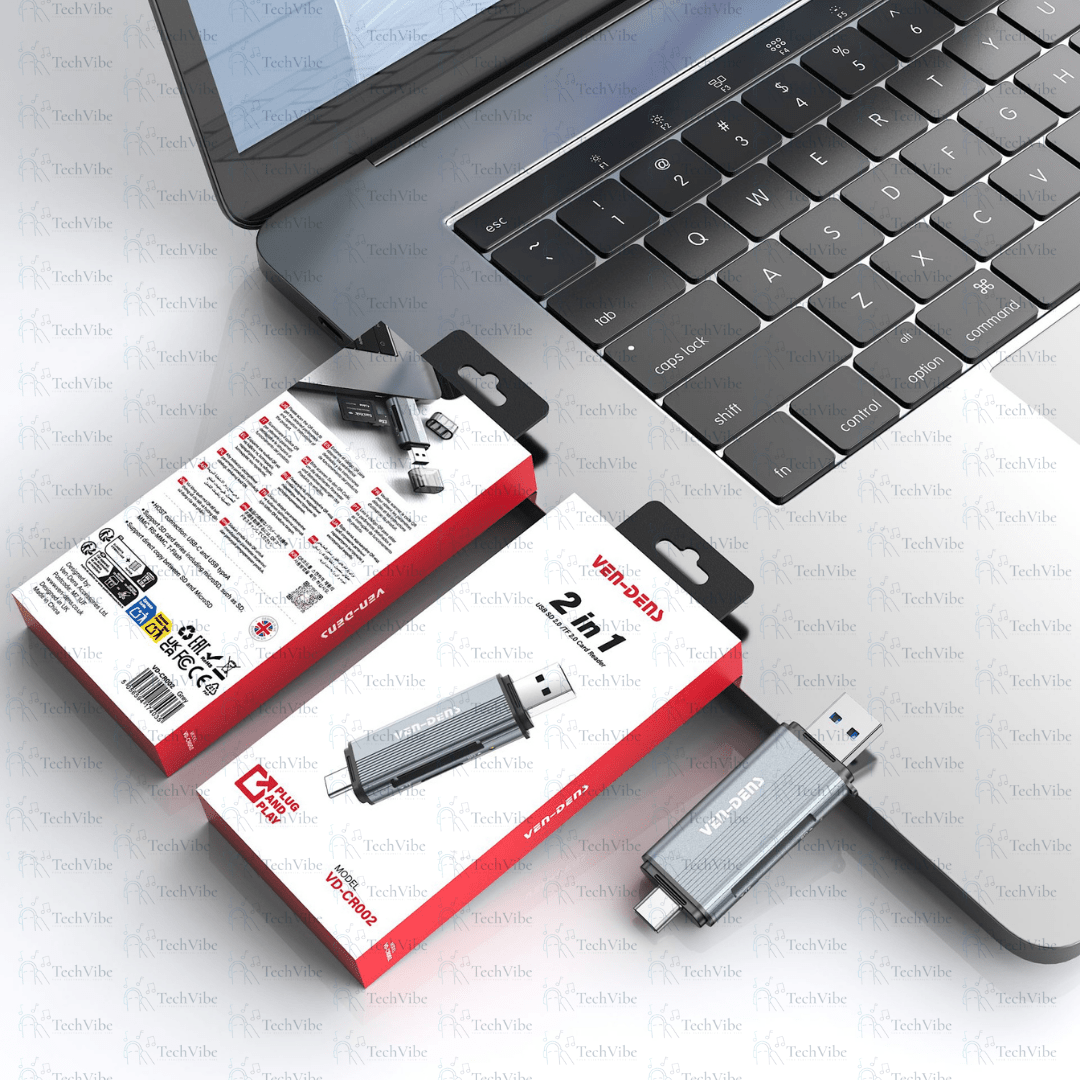 Ven - Dens Card Reader With Led Indicator For Laptop, Phone, Camera - TechVibe
