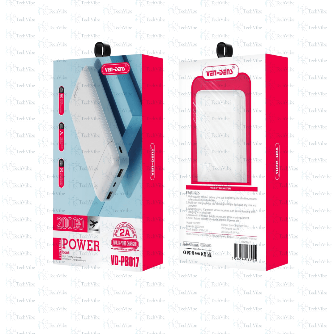 Ven - Dens Multi Port Power Bank 20000Mah - TechVibe