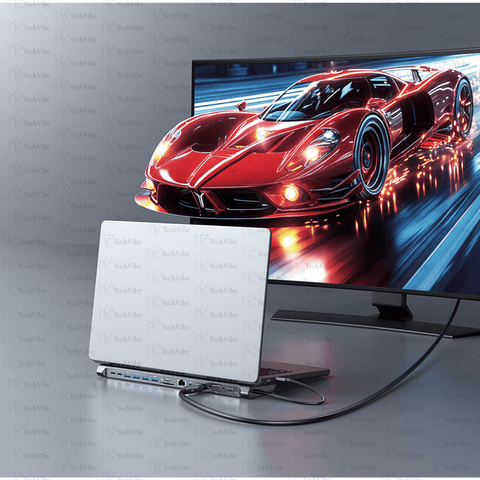 Ven - Dens Notebook Dock 13 In 1 Hub - TechVibe