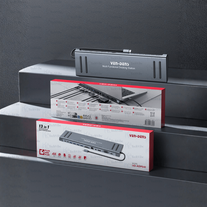Ven - Dens Notebook Dock 13 In 1 Hub - TechVibe