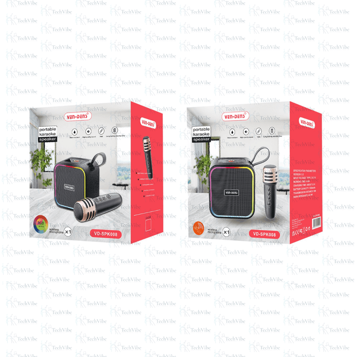 Ven - Dens Portable Karaoke Speaker With 1X Wireless Microphone - TechVibe